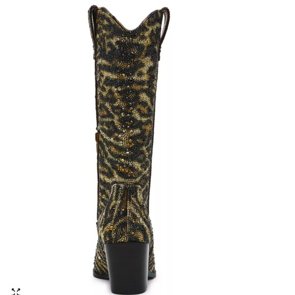 NEW BETSEY JOHNSON Cash Sequin Leopard Boots in leopard for women 825 5j3 - Picture 3 of 6